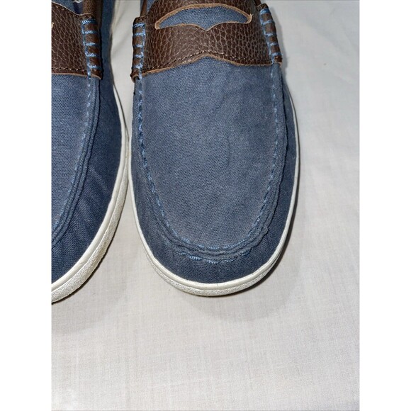 Cole Haan Pinch Men’s Fabric Penny Loafers Size 10 M Blue Brown Boating Walking